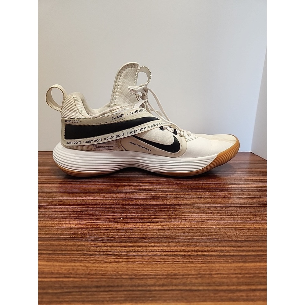 Nike React Hyperset Volleyball Shoes Mens 7.5 Women's 9 White/Black Just Do It - Picture 5 of 11